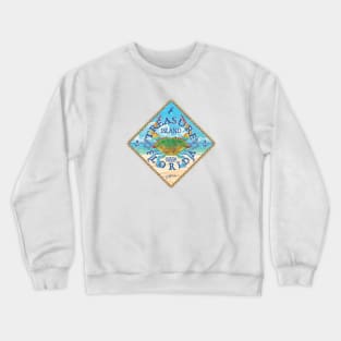 Treasure Island, Florida, Blue Crab on Beach Crewneck Sweatshirt